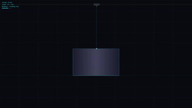 Futuristic Abstract 3D Printing Digital Process Visualization