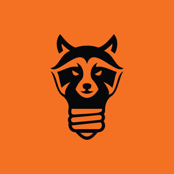 Raccoon Bulb Simple &ndash; Creative Minimalist Logo Illustration Creative Design Template 