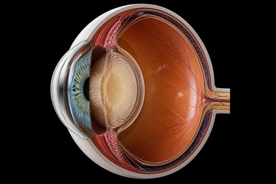 Human Eye Internal Anatomy and Lens Capsule for Cataract Surgery Research