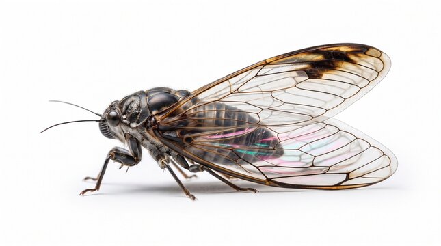 Transparent winged cicada insect