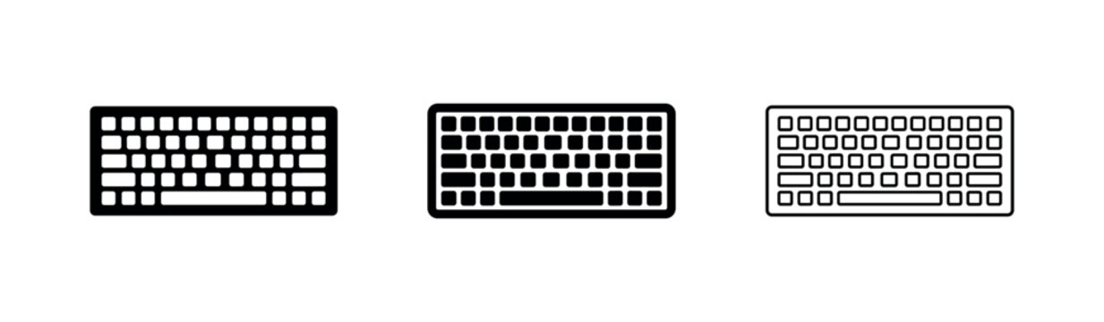 Computer Keyboard Input Icon Set Typing Peripheral Symbol