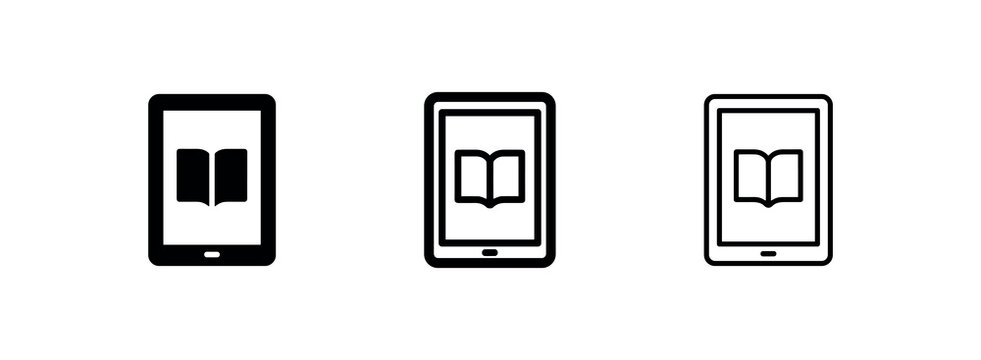 E-book Tablet Reading Icons