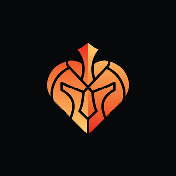 Love Spartan Geometric Simple Logo Illustration Creative Design Template 