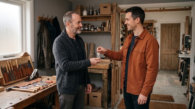 Owner receives workshop keys from departing employee