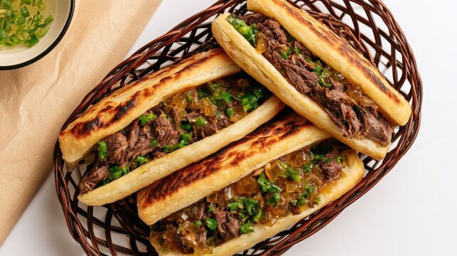 Hebei Donkey Meat Sandwich, Traditional Local Snack with Rich Flavor and Chinese Food Culture