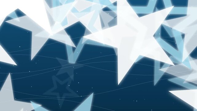 Animated star pattern motion background with floating shapes