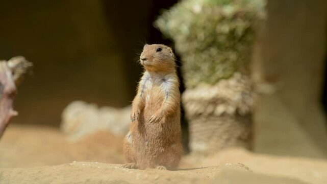 View on a prairie dog in a park