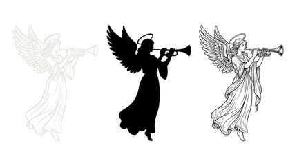 Fototapeta premium Silhouette of woman dancing with arms raised