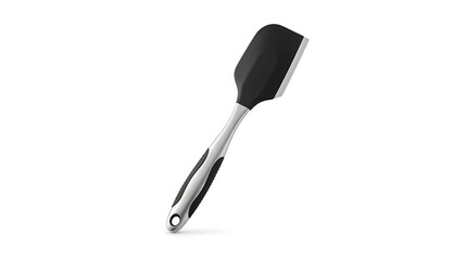 Fototapeta premium Black silicone spatula with metal handle