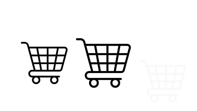 shopping cart icon- line art E-Commerce and online store vector illustration