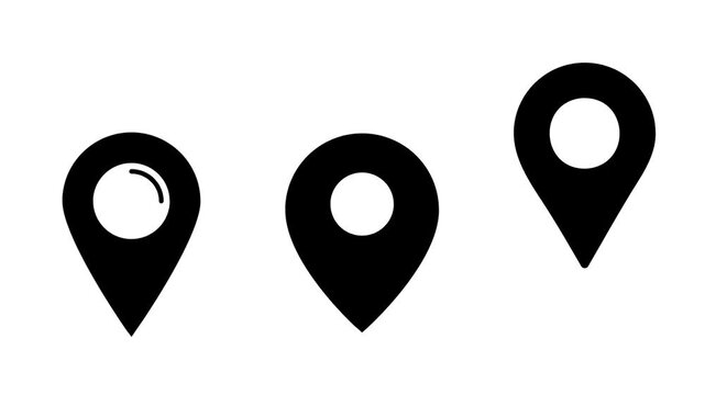 set of map location pin icon with animation. Perfect for GPS marker ,  navigation, location and map Traveling.