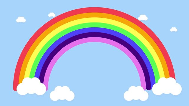 Animated rainbow drawing in sky motion graphic