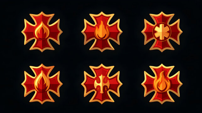 fire flames set