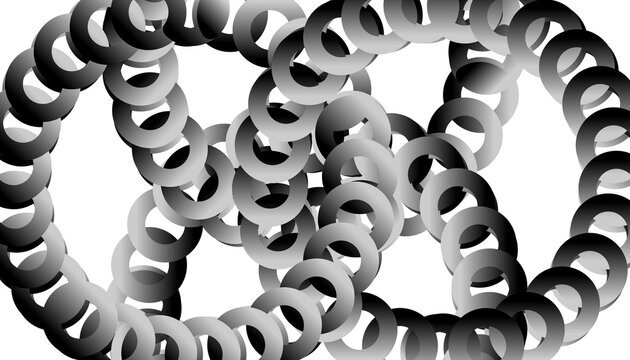Abstract Black and Silver Interlocking Rings Pattern Background