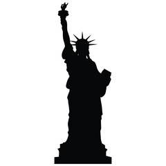 Statue of liberty silhouette vector illustration iconic landmark of new york city america. © MDSAJEEB