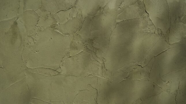 Olive Green Plaster Wall Texture with Cracks