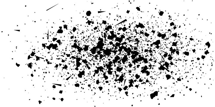 Abstract splatter grunge background, textured chaotic paint splash in black ink, conveying a sense of dynamic energy and artistic expression.