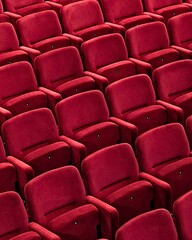 Fototapeta premium rows of red seats in the cinema
