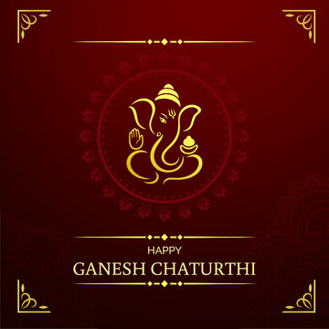 Template Poster Vector Happy Ganesh Chaturthi