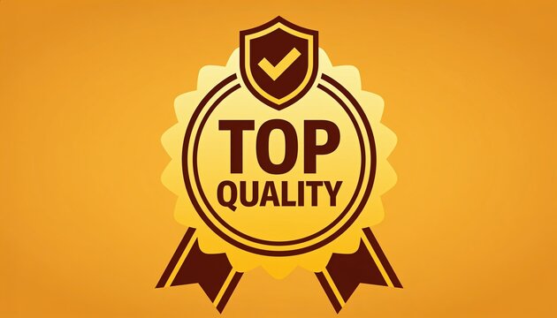 top quality badge, golden guarantee label, top quality, best seller stamp, quality control seal, certified badge, gold emblem, satisfaction guarantee