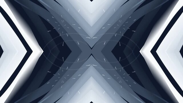 Symmetric Abstract Futuristic Geometric Background with Sharp Monochrome Lines and Modern Dynamic Pattern