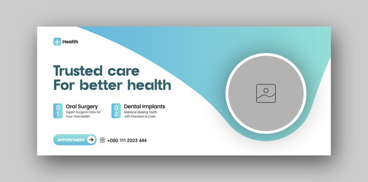 Medical Healthcare Facebook Cover web banner design template