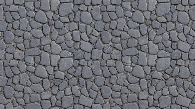 Seamless Gray Cobblestone Texture Pattern for Medieval Architecture and Ground Surface Background Design