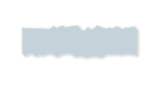 Hand made light grey torn paper strip edge element as clean cutout