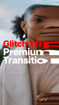 Premium Transitions Glitch Wipes 12 Variations VERTICAL &ndash; Digital Glitch Transitions, Distortion Wipes, RGB Split, Signal Errors and Futuristic Effects for Professional Video Editing