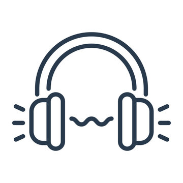 Line Art Headphones Icon for Audio Streaming App Navigation