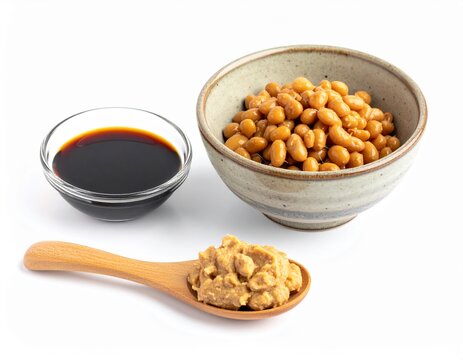 Japanese fermented natto soybeans and miso paste for gut health