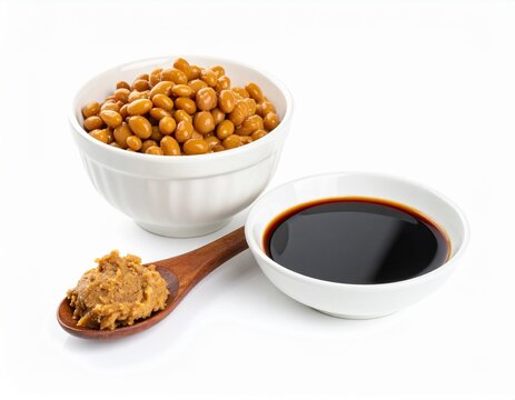 Japanese fermented natto soybeans and miso paste for gut health