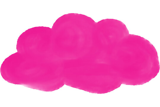 Pink Watercolor Texture Cute Cloud Shape Element