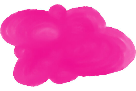 Pink Watercolor Texture Cute Cloud Shape Element