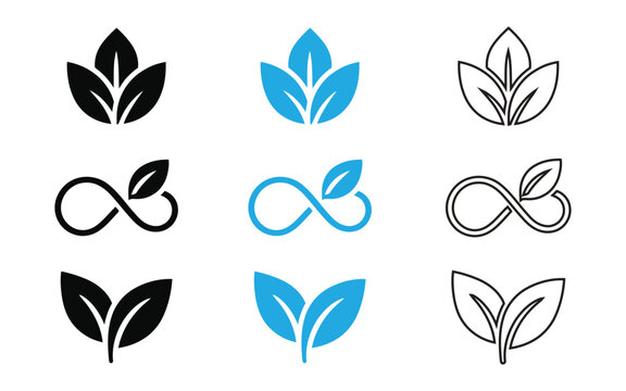 Minimal Leaf and Botanical Symbol Collection &ndash; Nature Vector Icons