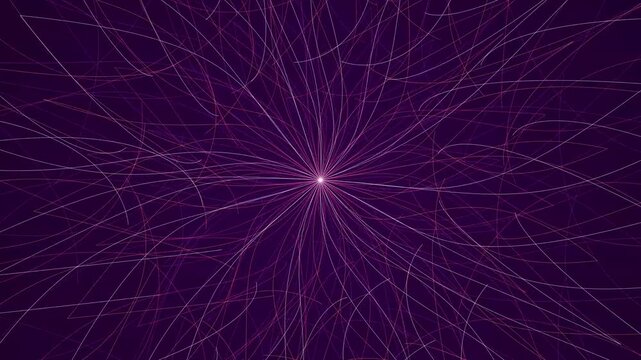 Glowing purple radial light lines radiating from a central point creating a symmetrical network pattern effect