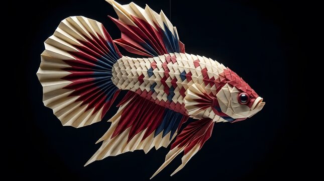 Beautiful colorful betta fish swimming wonderfully rendered
