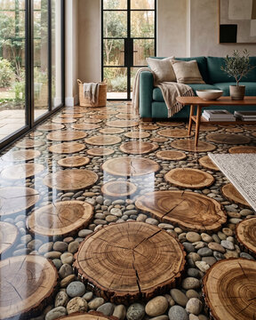 Sustainable Flooring Made with Reclaimed Wood and Natural Stones.