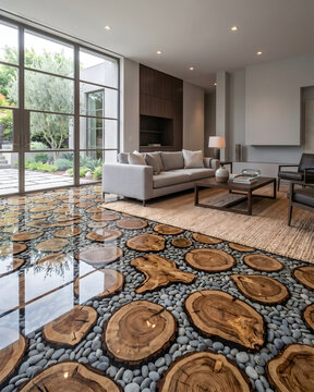Sustainable Flooring Made with Reclaimed Wood and Natural Stones.