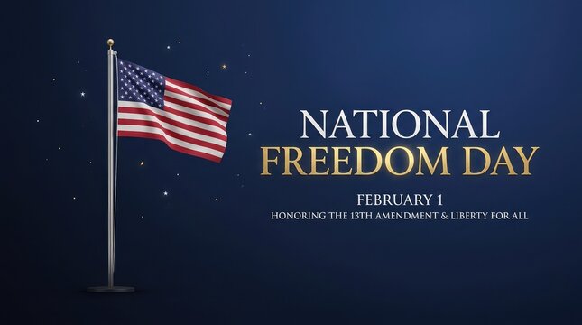 National freedom day february 1st usa flag