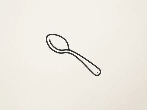 Simple outline of a spoon on a neutral background