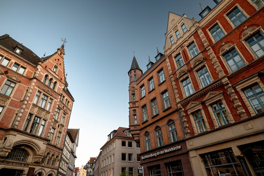 Hanover, Germany - July 2, 2026: Traditional half-timbered buildings, historic facades and cobbled streets characterize Hanover&rsquo;s Old Town.