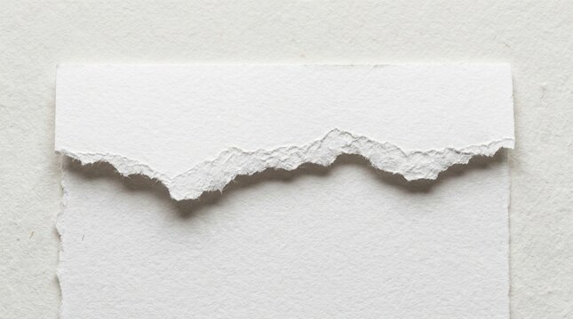 Torn Paper Edge Macro, Textured White Cardboard, Copy Space Background