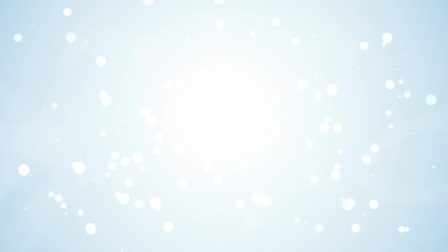 Abstract light blue background, with floating bokeh, particles and soft, glow