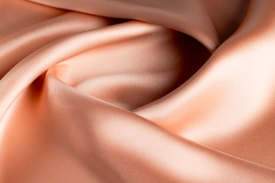 Smooth Pink Silk Fabric Texture with Soft Folds