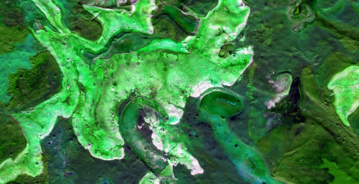 Modern Grunge Craft with Fluorescent Fluid Waves