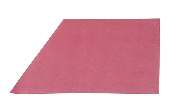 Pink trapezoid shape with a textured paper surface isolated on transparent background