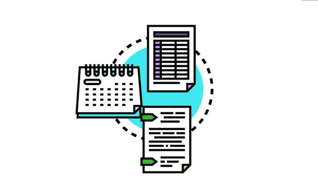 Material checklist icon inventory management, scheduling, and task documentation, representing organized business processes and efficient daily planning