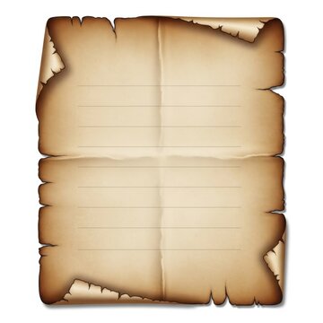 Old parchment paper with torn edges and aged texture