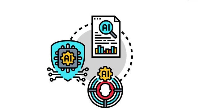 Master data governance concept outlining data analysis, security, and smart targeting, integrating artificial intelligence for effective information management and control